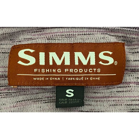 Simms Women's Small Long Sleeve 1/4 Button Hooded Fishing Shirt Heathered Pink - Picture 7 of 8